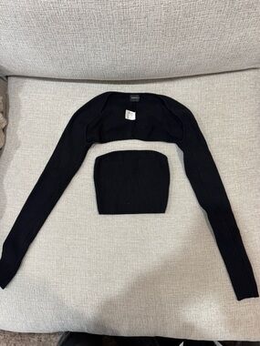 White Fox Bolero Shrug and Tube Top Set